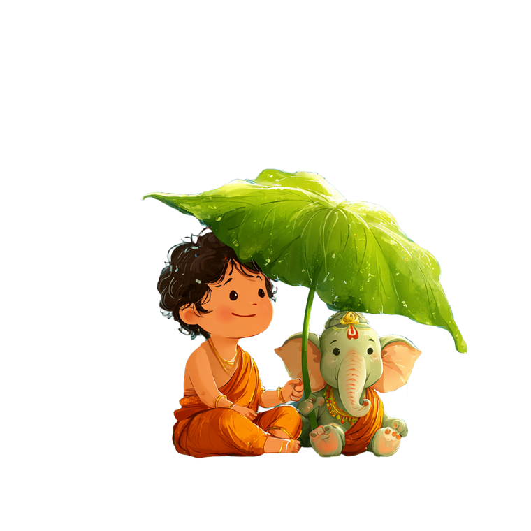 Baby Ganesha Cartoon V3 Vinyl Car Decal Sticker – Waterproof & UV-Resistant 3.4133333333333336"