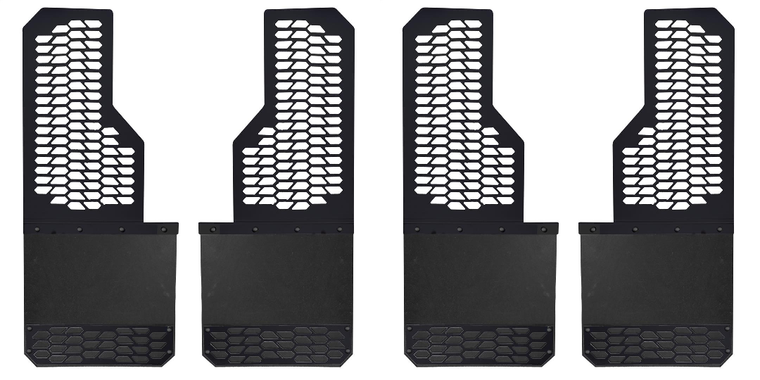 2x 2011-2016 Ford F-350 F-450 Mud Flaps | Black Matte High Density Polyethylene, Set Of 2, Flexible Material, Stainless Steel Construction