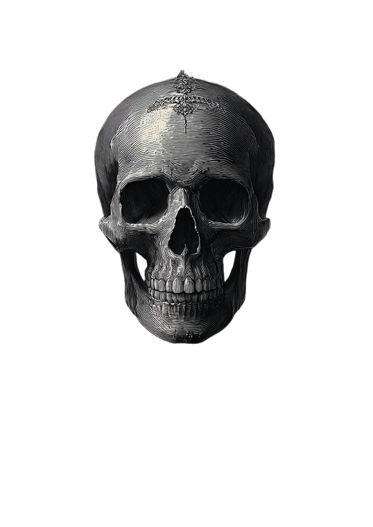 Gothic Skull Invitation Vinyl Car Decal Sticker – Waterproof & UV-Resistant 8.746666666666666"