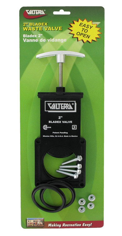 Valterra Bladex 2 Inch Waste Valve Body | Handle Actuated | Seals/ Nuts and Bolts | Retail Package