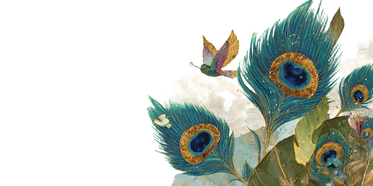 Flying Peacock Feathers Vinyl Car Decal Sticker – Waterproof & UV-Resistant 2.56"