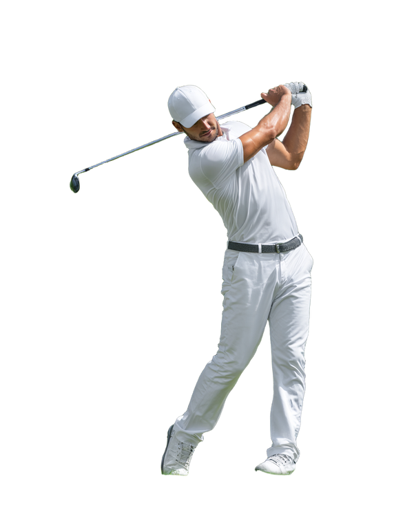 Golfer Swinging Club V7 Vinyl Car Decal Sticker – Waterproof & UV-Resistant 8.213333333333333"