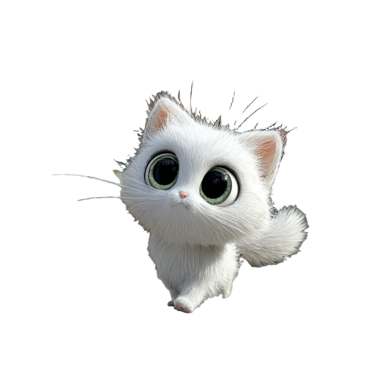 Animated White Cat Vinyl Car Decal Sticker – Waterproof & UV-Resistant 3.4133333333333336"