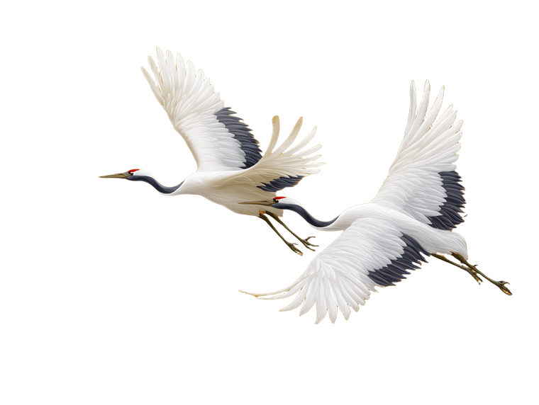 Flying Cranes Illustration V2 Vinyl Car Decal Sticker – Waterproof & UV-Resistant 3.0933333333333333"