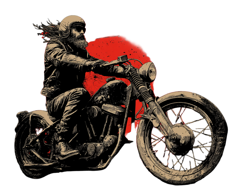 Vintage Biker Illustration Vinyl Car Decal Sticker – Waterproof & UV-Resistant 6.613333333333333"