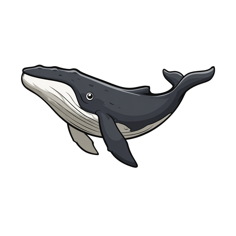 Cartoon Humpback Whale Vinyl Car Decal Sticker – Waterproof & UV-Resistant 6.826666666666667"