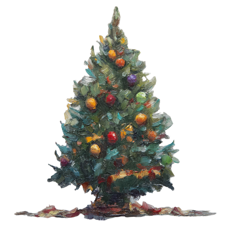 Monet Christmas Tree Vinyl Car Decal Sticker – Waterproof & UV-Resistant 6.826666666666667"
