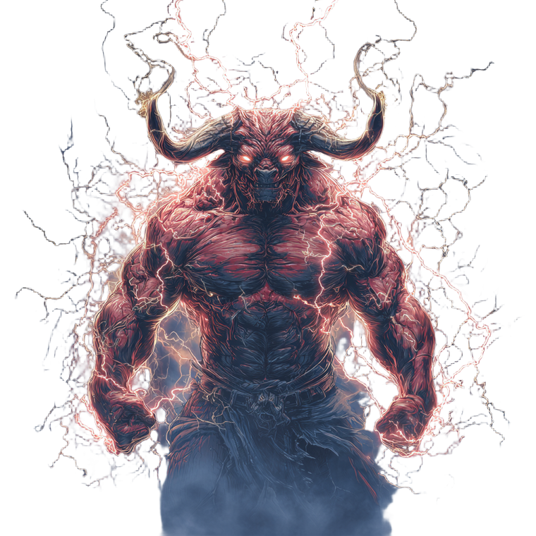 Energized Minotaur Vinyl Car Decal Sticker – Waterproof & UV-Resistant 6.826666666666667"