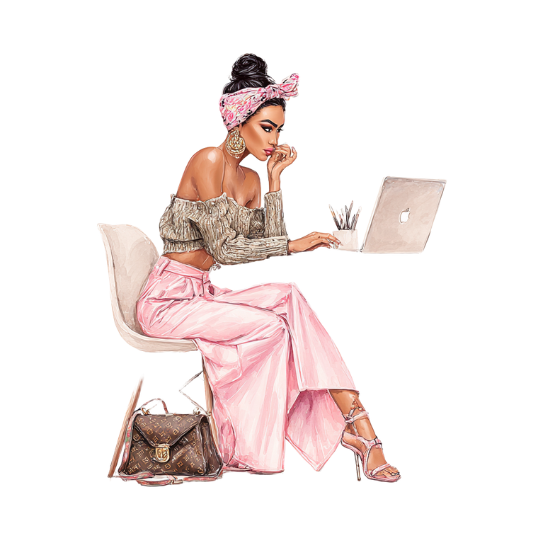 Stylish Influencer Illustration Vinyl Car Decal Sticker – Waterproof & UV-Resistant 6.826666666666667"
