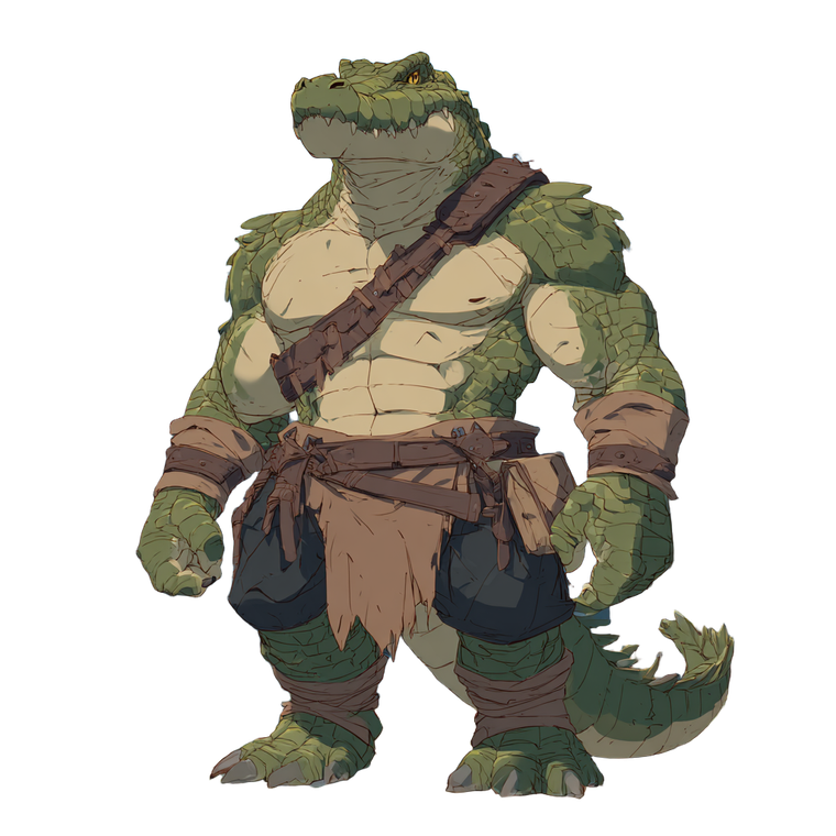 Lizardfolk Barbarian Character Vinyl Car Decal Sticker – Waterproof & UV-Resistant 3.4133333333333336"