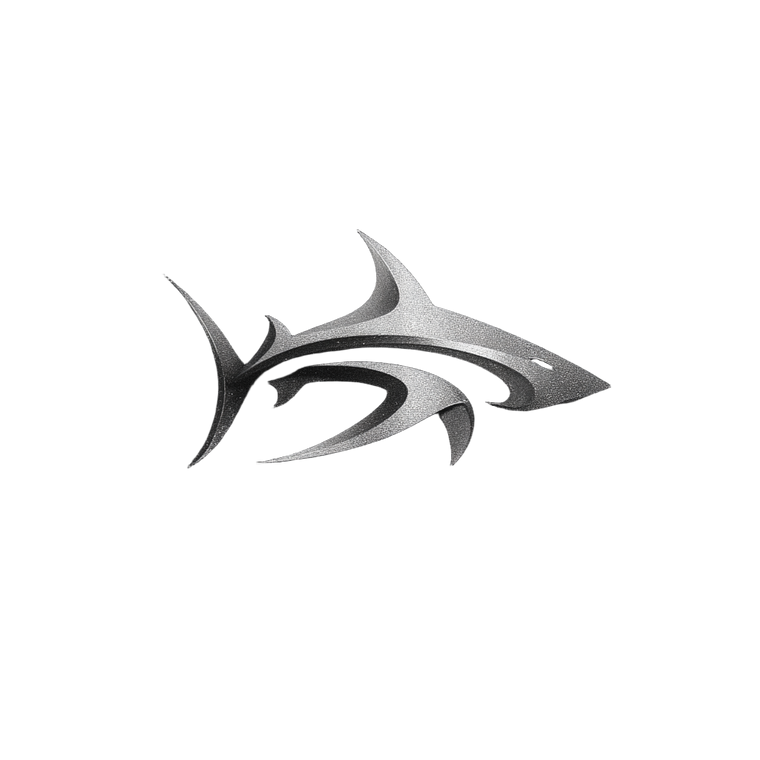 Abstract Shark Logo Vinyl Car Decal Sticker – Waterproof & UV-Resistant 6.826666666666667"