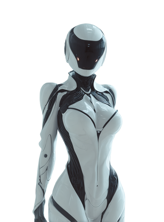 Futuristic Robot Woman V5 Vinyl Car Decal Sticker – Waterproof & UV-Resistant 4.266666666666667"