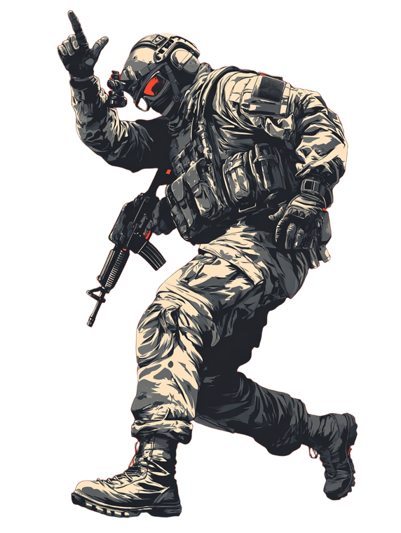 Dancing Soldier Vinyl Car Decal Sticker – Waterproof & UV-Resistant 8.213333333333333"