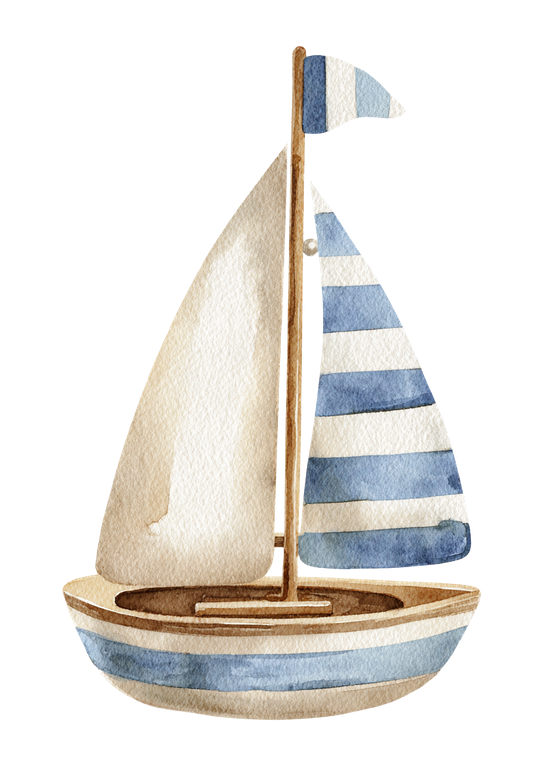 Cute Sailboat Clipart Vinyl Car Decal Sticker – Waterproof & UV-Resistant 4.32"
