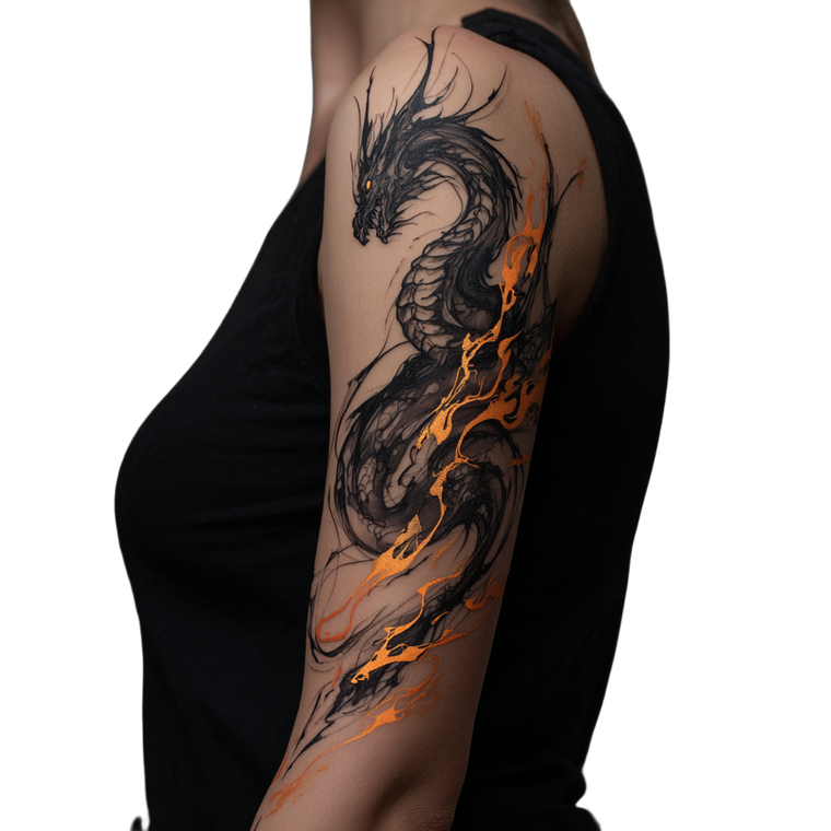 Dragon Arm Tattoo V2 Vinyl Car Decal Sticker – Waterproof & UV-Resistant 3.4133333333333336"