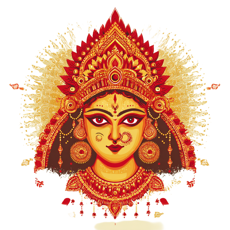 Durga Goddess Face Vinyl Car Decal Sticker – Waterproof & UV-Resistant 6.826666666666667"