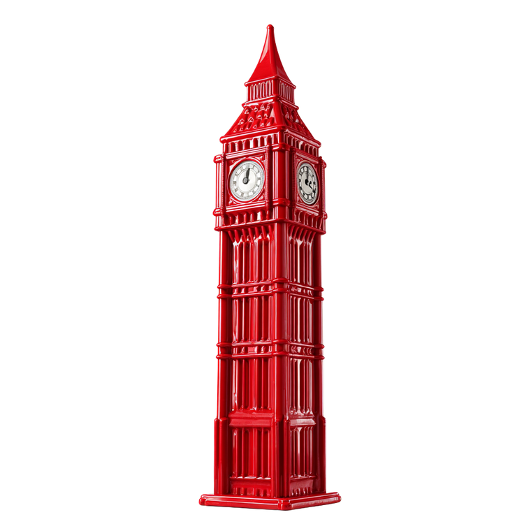 Red Big Ben Vinyl Car Decal Sticker – Waterproof & UV-Resistant 6.826666666666667"