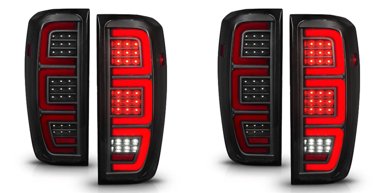 2x Upgrade Your GMC Sierra 1500 Lights | LED Smoke Lens, Black Housing, Set of 2