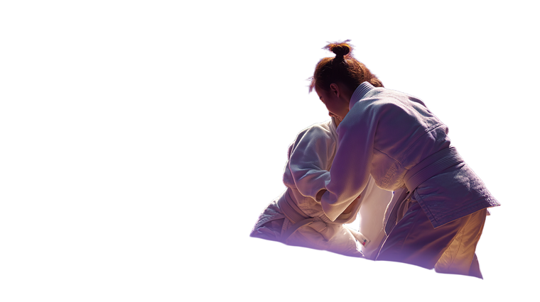 Judo Contestants Closeup Vinyl Car Decal Sticker – Waterproof & UV-Resistant 2.72"
