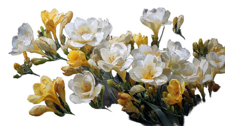 Freesia Flower Bed Vinyl Car Decal Sticker – Waterproof & UV-Resistant 2.72"