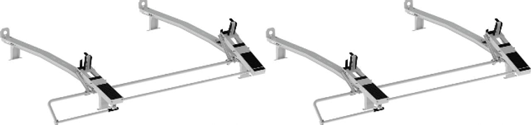 2x Ultimate EZ-LoDown Ladder Rack | Fits Low Roof Single & Double Wheel Covered Service Bodies | Adjustable Clamps & Rugged Crossbows