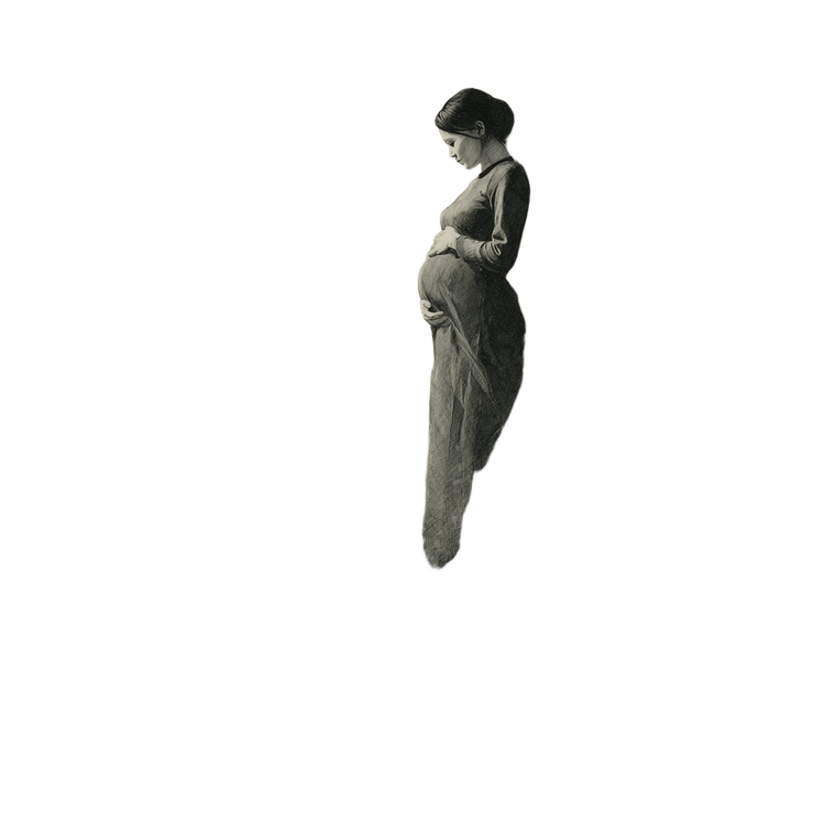 Pregnant Woman Sketch V2 Vinyl Car Decal Sticker – Waterproof & UV-Resistant 3.4133333333333336"