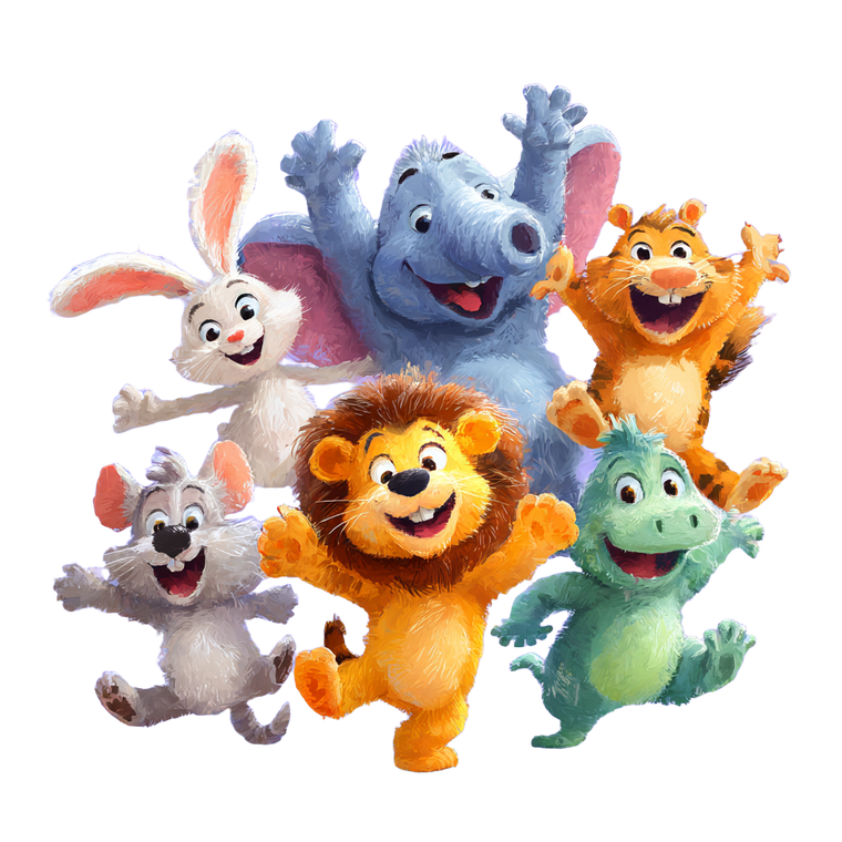 Playful Animal Friends V2 Vinyl Car Decal Sticker – Waterproof & UV-Resistant 6.826666666666667"