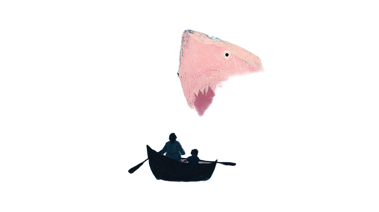 Menacing Pink Shark Vinyl Car Decal Sticker – Waterproof & UV-Resistant 5.4