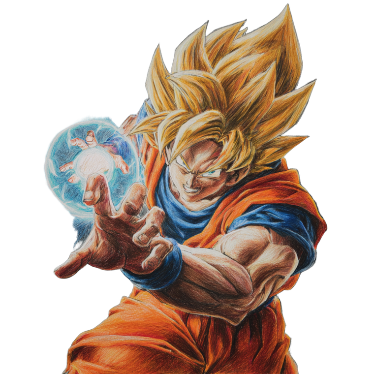 Goku Super Saiyan 3 V8 Vinyl Car Decal Sticker – Waterproof & UV-Resistant 3.4133333333333336"