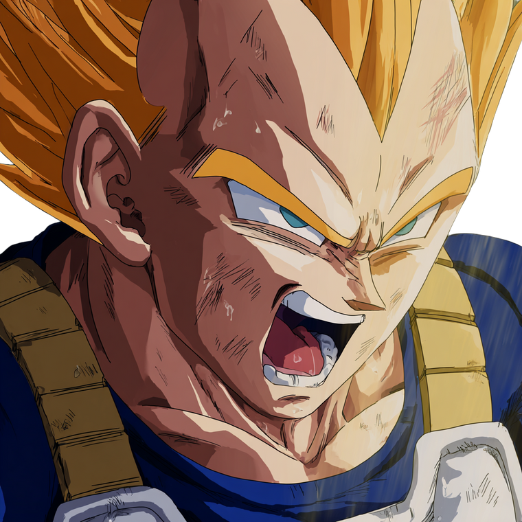 Angry Vegeta Anime Vinyl Car Decal Sticker – Waterproof & UV-Resistant 3.4133333333333336"