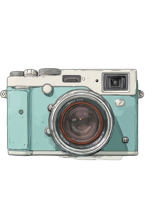 Retro Camera Illustration V2 Vinyl Car Decal Sticker – Waterproof & UV-Resistant 8.96"