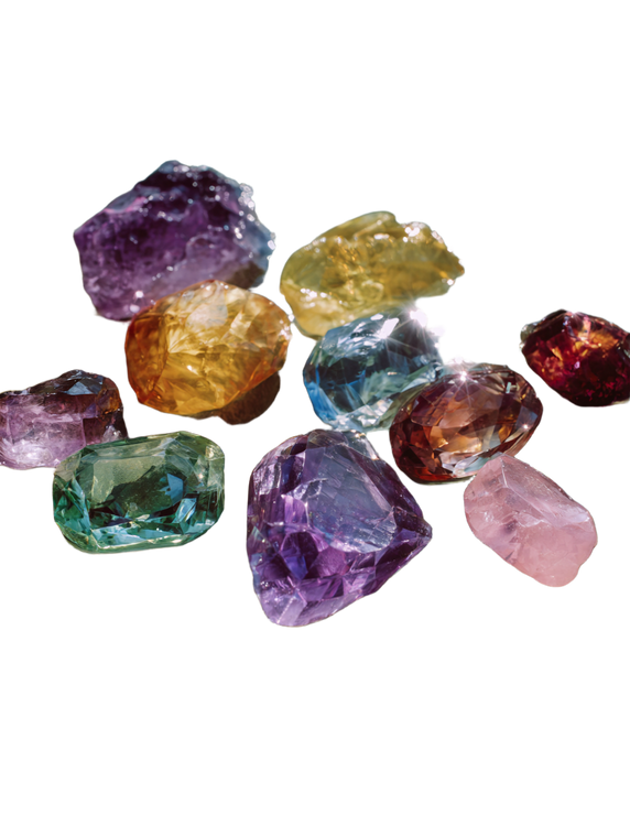 Floating Colorful Gemstones Vinyl Car Decal Sticker – Waterproof & UV-Resistant 4.1066666666666665"