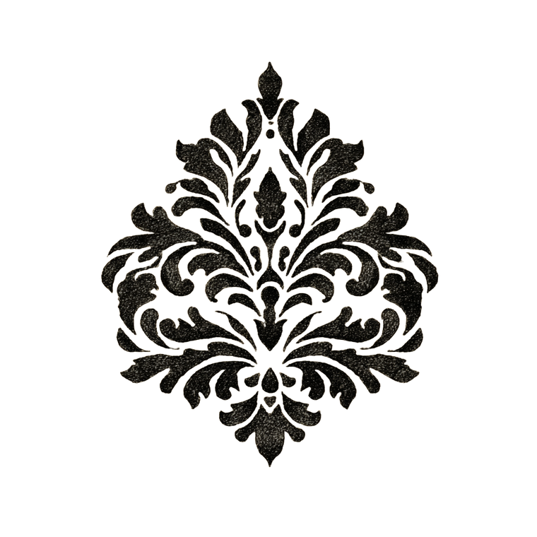 Minimal Damask Motif Vinyl Car Decal Sticker – Waterproof & UV-Resistant 3.4133333333333336"