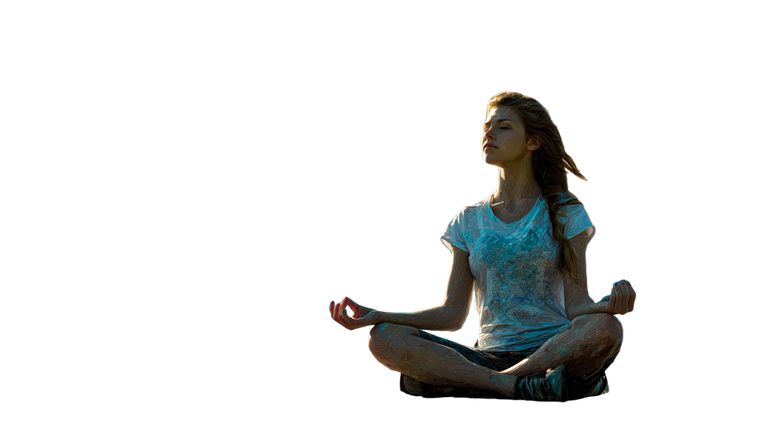 Meditating Girl Thunderstorm Vinyl Car Decal Sticker – Waterproof & UV-Resistant 2.72"
