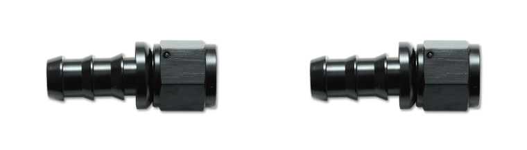 2x Vibrant Performance -6AN to -6AN Straight Push-On Hose End Fitting | Lightweight Aluminum | Black Anodized