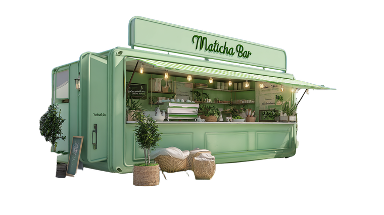 Matcha Bar Stall Vinyl Car Decal Sticker – Waterproof & UV-Resistant 5.4