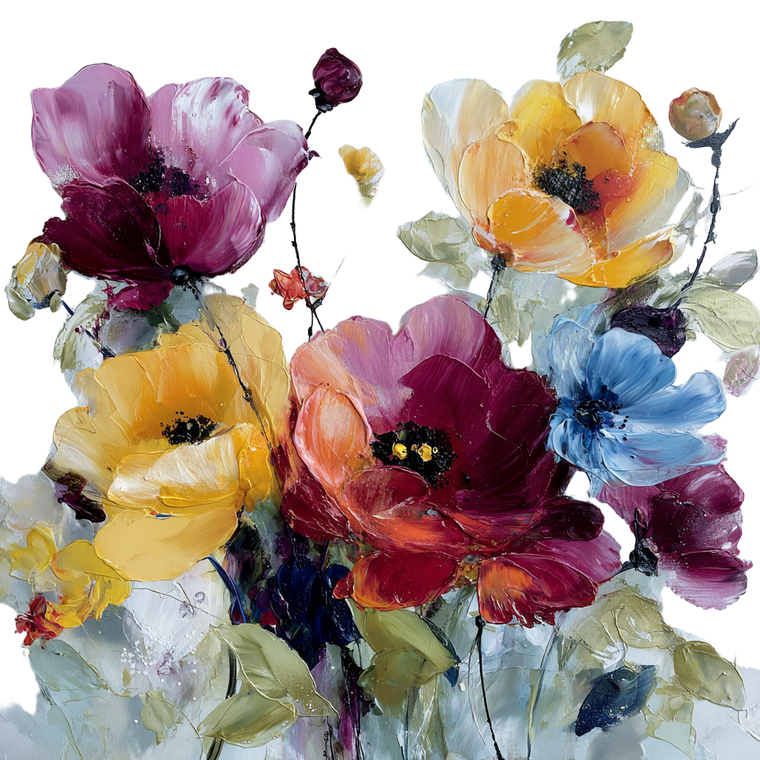 Floral Abstract Painting Vinyl Car Decal Sticker – Waterproof & UV-Resistant 3.4133333333333336"