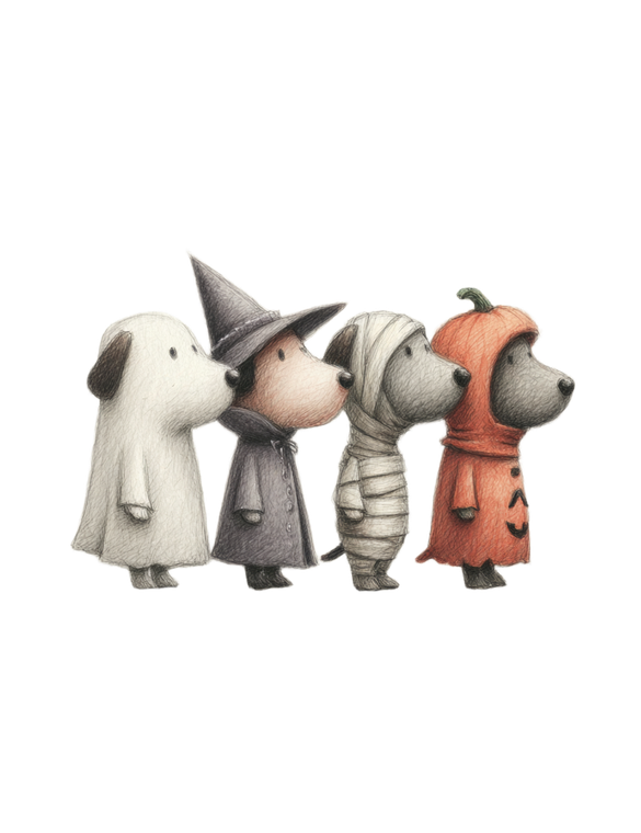 Halloween Costumed Dogs V4 Vinyl Car Decal Sticker – Waterproof & UV-Resistant 8.32"
