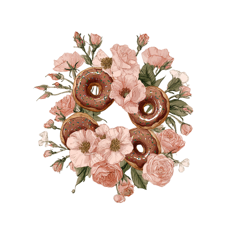 Floral Donut Wreath Vinyl Car Decal Sticker – Waterproof & UV-Resistant 6.826666666666667"