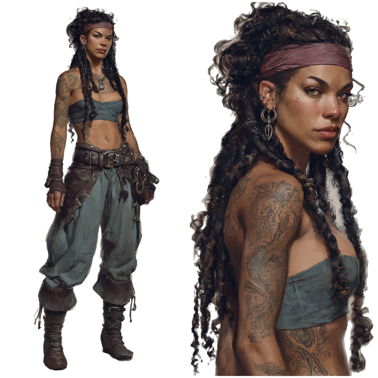 Warhammer Pirate Woman Vinyl Car Decal Sticker – Waterproof & UV-Resistant 3.4133333333333336"