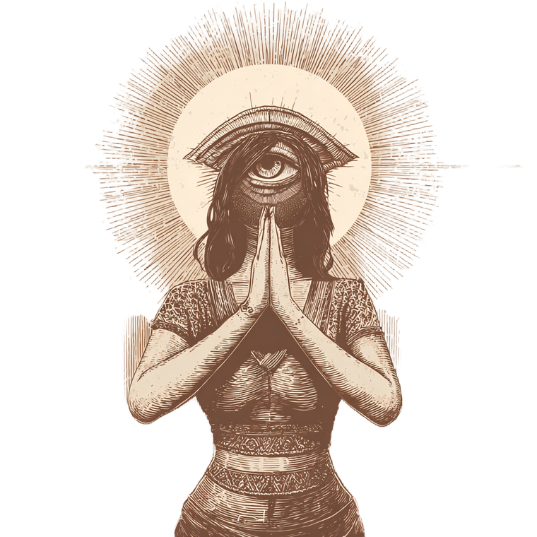 Ajna Pose Spiritual Vinyl Car Decal Sticker – Waterproof & UV-Resistant 6.826666666666667"