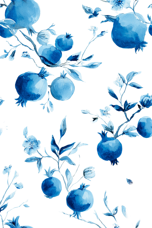 Blue Pomegranate Pattern Vinyl Car Decal Sticker – Waterproof & UV-Resistant 4.4