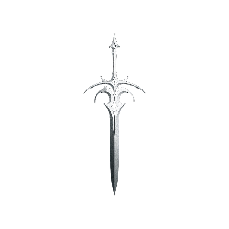 White Sword Icon Vinyl Car Decal Sticker – Waterproof & UV-Resistant 3.4133333333333336"