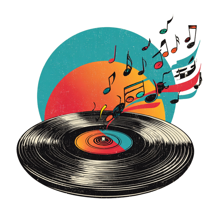 Vinyl Record Notes Vinyl Car Decal Sticker – Waterproof & UV-Resistant 3.4133333333333336"