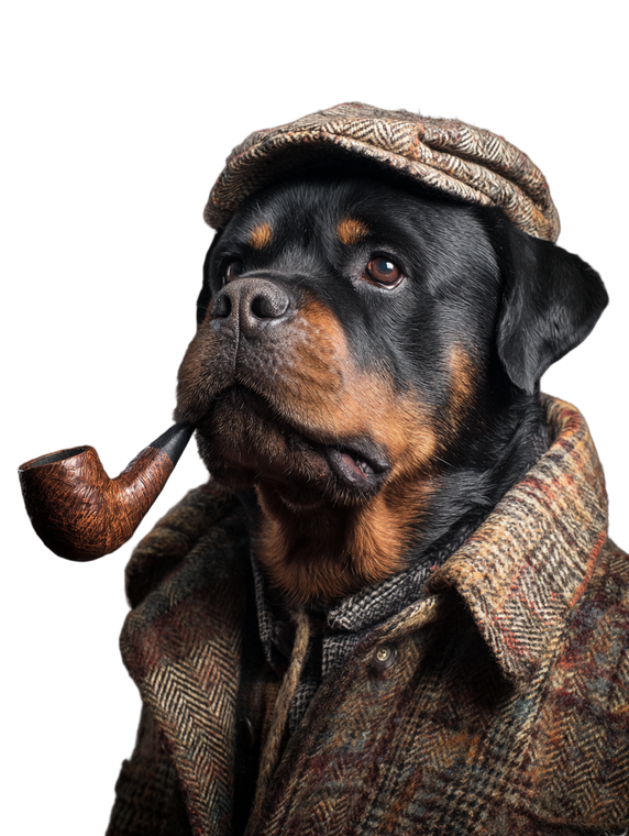 Rottweiler In Jacket Vinyl Car Decal Sticker – Waterproof & UV-Resistant 8.213333333333333"