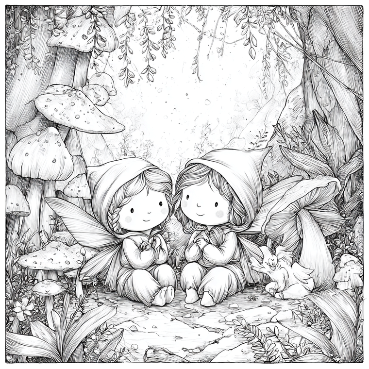 Fairy Friends Forest Vinyl Car Decal Sticker – Waterproof & UV-Resistant 3.4133333333333336"