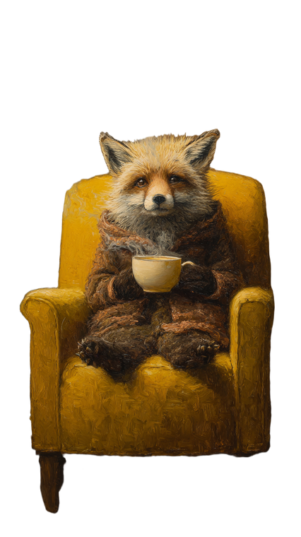 Fox In Armchair Vinyl Car Decal Sticker – Waterproof & UV-Resistant 4.8533333333333335"