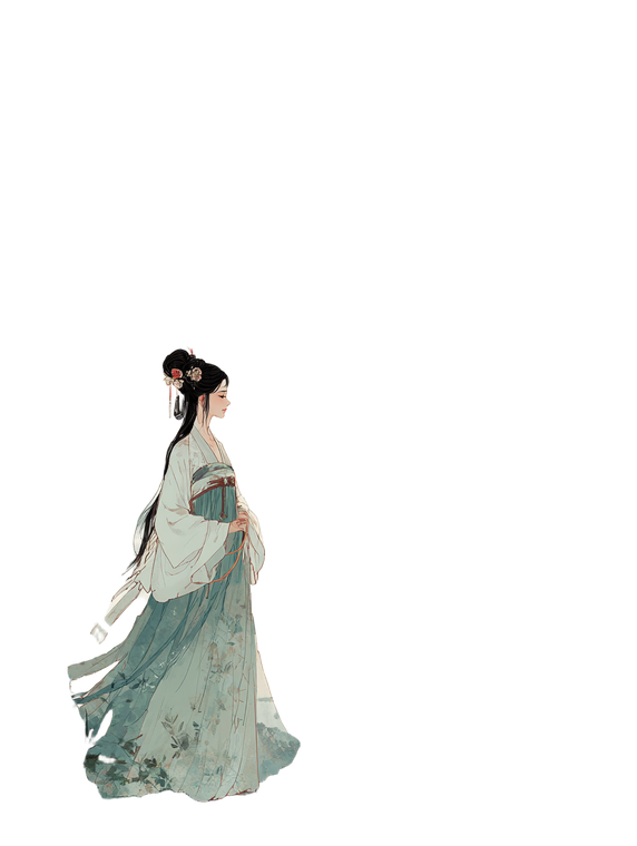 Hanfu Woman Riverside Vinyl Car Decal Sticker – Waterproof & UV-Resistant 8.213333333333333"