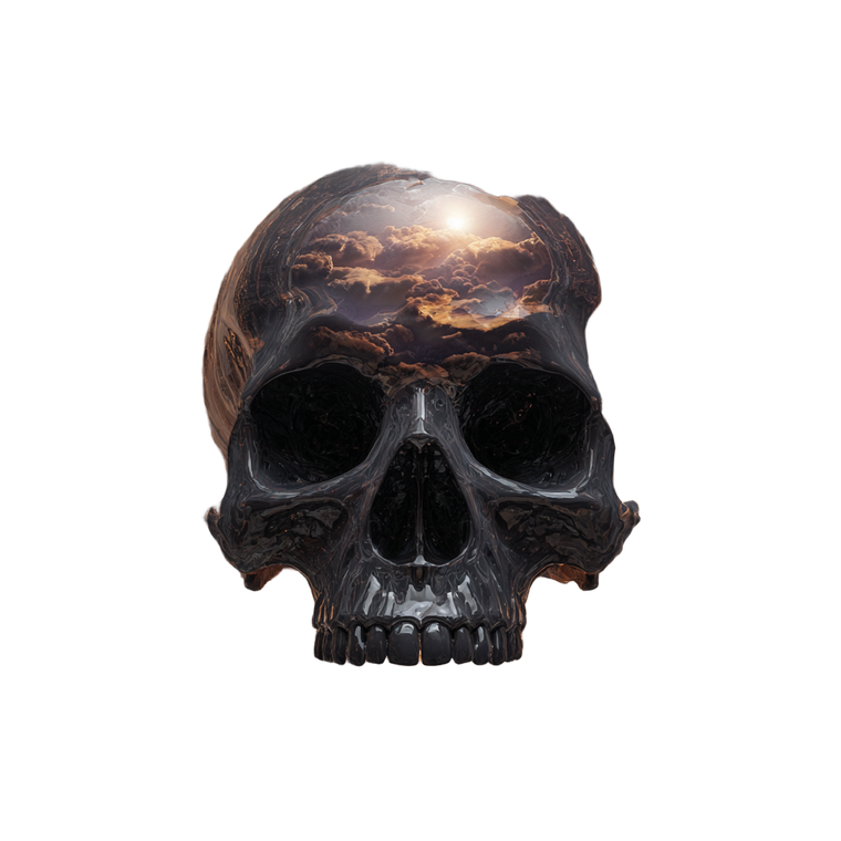 Obsidian Sun Skull Vinyl Car Decal Sticker – Waterproof & UV-Resistant 6.826666666666667"