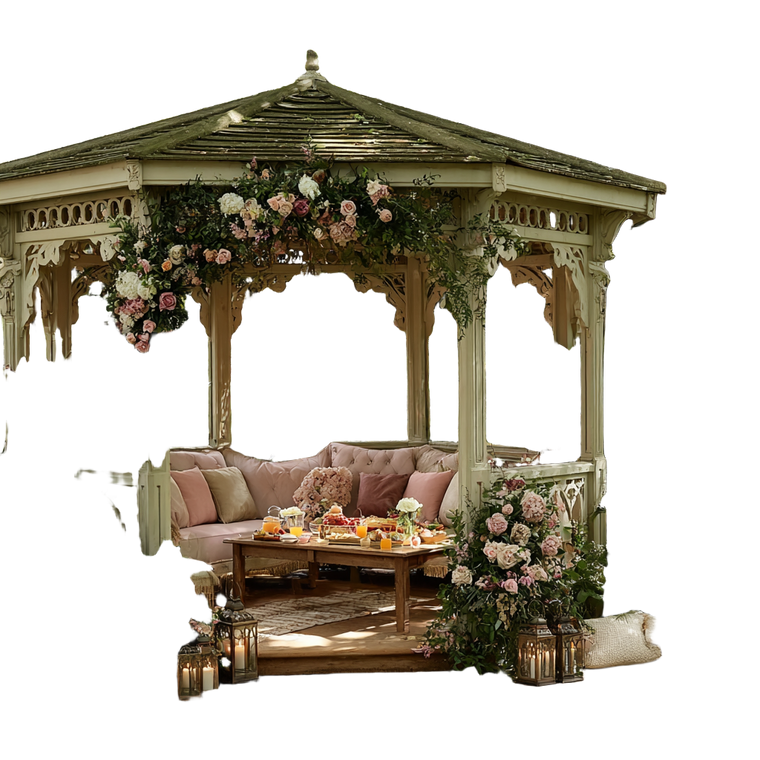 Ornate Victorian Gazebo Vinyl Car Decal Sticker – Waterproof & UV-Resistant 6.826666666666667"